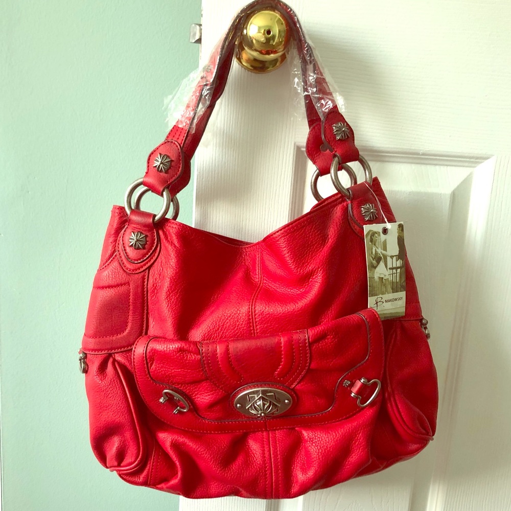 B. Makowsky Red leather handbag